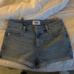 PAIGE Women's Light Blue Jean Shorts